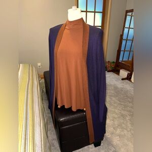 Eileen Fisher Duster & Mock Neck Turtleneck Set